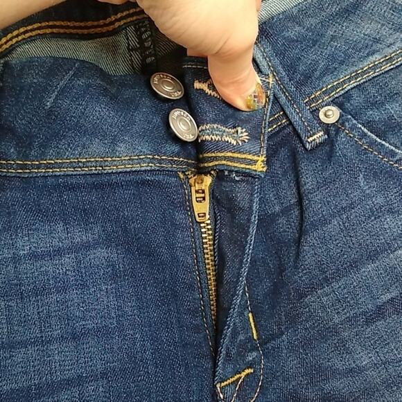 Hudson Collin Flap Waist Size 27 Dark Wash Distressed Skinny Jean - Picture 12 of 16